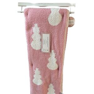 Cupcakes and Cashmere at-Home Pink Snowman Cozy Sherpa Throw Blanket